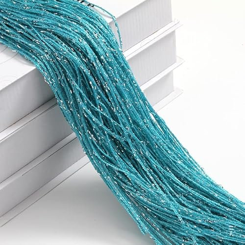SYSUII 2 Stück 100 x 200 cm Fadenvorhang Fadengardine Fliegenvorhang Terrassentür Dekovorhang Raumteiler Türvorhang Fenstervorhang Fadenvorhänge Seilvorhang für Türen, Wohnzimmer Dekoration -hellblau