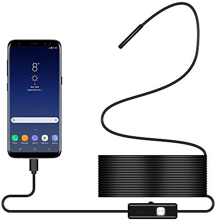 3-in-1 Handy Endoskop USB 1-Million-Pixel 720P-Auflösung 2m Schlangenkabel Endoskopkamera mit Licht mit 8 LED-Leuchten IP67 Wasserdicht Endoskop-Kamera Endoskop Schlangenkamera für Android iOS (Stil2)