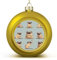 Weihnachtskugel-Ornamente, 6,1 cm, bruchsicherer Kunststoff, dekorativer hängender Ball, Yoga, Mops, bedruckt, Ekorationsball für Weihnachtsbäume und Feiertagsdekoration, Rot und Gold