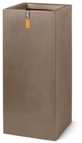 Capi Europe - Topf rechteckig Smooth NL - 36x79 - Warm Taupe - Blumentopf für den Innen- und Außeneinsatz - Übertopf - Pflanztopf - Pflanzgefäß - Kunststoff - KWT952