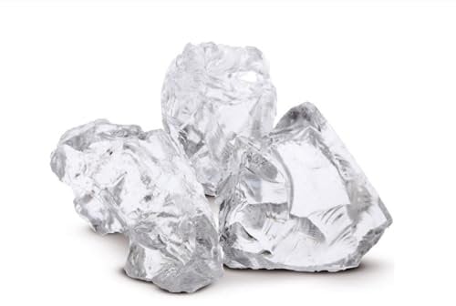 Glassteine Deko aus Recyceltem Glas Weiß 10kg - Glasnuggets Groß 5-10 cm - Dekosteine für Vasen und Blumentöpfe - Terrarium & Aquarium Steine - Gartensteine für Innen & Außen (Weiß, 10kg)