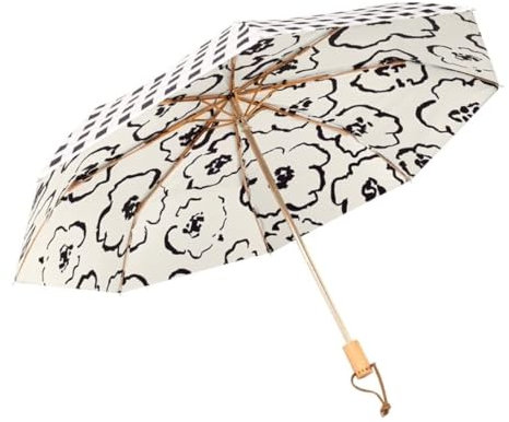 JZWCHQ Parapluie de parasol pliant manuel avec protection UV, crème solaire étanche et double couche, résistant au vent pour le soleil et la pluie, la plage de voyage compact