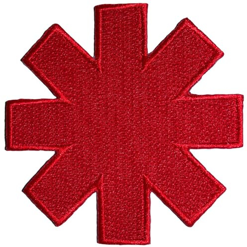 Red Hot Chili Peppers Asterisk Cut Out Rot Border Woven Patch One Size