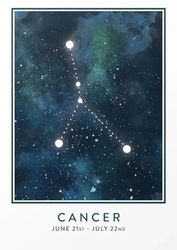 Astrologie Sternzeichen Konstellation Krebs Poster Drucke Wand Kunst Bilder Leinwand Malerei Wohnzimmer Wohnkultur A3 21X30Cm Kein Rahmen