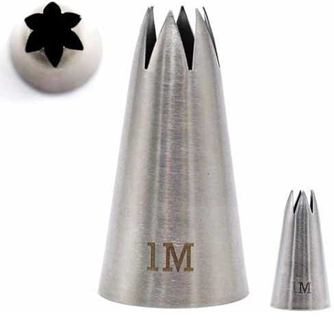 Zestjewel 2Pcs 1meters Nozzle Open Star Piping Tip, Large Seamless Stainless Steel Icing Piping Nozzle Tip #1M