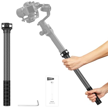 NEEWER Perche d'Extension Nacelle en Fibre Carbone,15,9 Bras Stabilisateur avec Déflecteur Anti-déviation Vis 1/4,Compatible avec DJI Ronin RS4 Pro Mini RS 4 3 2,Non avec RS5 RS3 Mini,Max.22lb,GA024