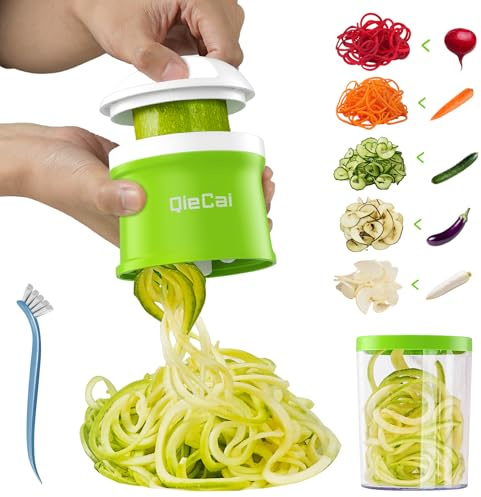 Tagliere a Spirale Verdure Con Contenitore- 4 In 1 Zucchini Tagliere