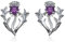 Alexander Castle 925 Sterlingsilber Ohrringe mit schottischer Distel und echtem Amethyst 12 mm x 10 mm Ohrstecker mit Schmuckschatulle – Schottische Geschenke für Frauen, Mädchen und Teenager