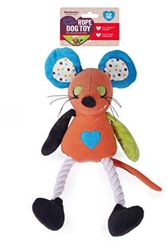 Rosewood Mr Twister Millie Mouse Dog Toy, orange/blue/brown/yellow