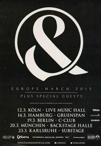 Of Mice & Men - Europe 2015 - Concert Poster Plakat