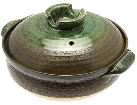 Kotobuki Donabe Japanese Hot Pot, Medium, Brown/Green
