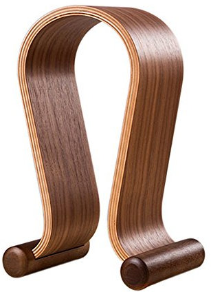 Tenlacum Universal Wooden Omega Headphone Gaming Headset Display Stand Holder Hanger (Walnut)
