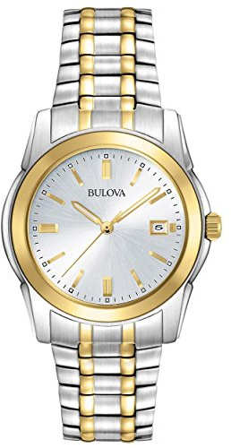 Bulova Men's Classic Two-Tone Stainless Steel 3-Hand Date Quartz Watch, 38mm Style: 98H18