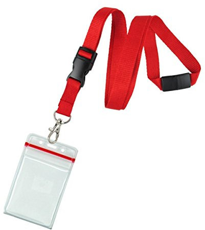 Specialist ID 5er-Pack Premium-Lanyards mit abnehmbaren Resealable Id Badge Holder Red