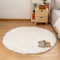 HLZDH Faux Lammfell Schaffell Teppich Kunstfell Dekofell in Super weich Lammfellimitat Teppich Longhair Fell Optik Nachahmung Wolle Bettvorleger Sofa Matte (Rund Weiß, 90 X 90 cm)