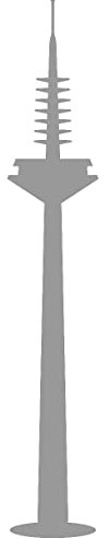 Samunshi® Europaturm Fernsehturm Frankfurt Aufkleber Autoaufkleber in 8 Größen und 25 Farben (19x110cm grau)