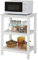 SoBuy Étagère de Rangement, Support pour Four à Micro-Ondes, Étagère de Cuisine avec 3 Niveaux, Blanc, 60 x 40 x 80 cm, FSB18-W