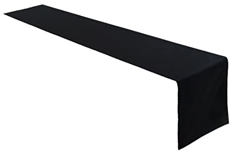 Lemos Home Hochwertiger Tischläufer Tischwäsche aus 100% Baumwolle Kollektion Konzept, Farbe & Größe wählbar (Tischläufer - 40x180cm, Schwarz)