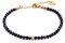 BERGERLIN Turmalin Armband schwarz mit vergoldeter Perle – facettiertes, schwarzes Armband mit Verschluss – Größe M-L