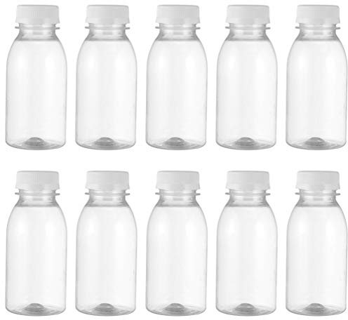 YARNOW 10 Pcs 350 ML de de Stockage de Transparent Bouteilles de Jus de Fruits de Jus de Boisson Boisson Boire Bouteilles D' Étanche D' avec Couvercle de