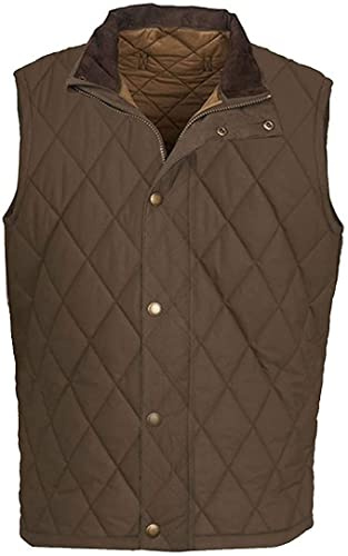 William Jacket John Dutton Herren-Weste, lässige Weste, TV-Serie, Kevin Costner, Bomber-Oberbekleidungskollektion, Gesteppte braune Baumwollweste, L