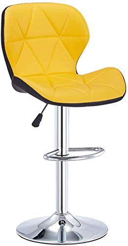 MOCHIYIA Barhocker, Barhocker mit Rückenlehne, Barstuhl, Frühstück, für Küche, Barhocker, Leder, verstellbar, drehbar, Gasdruckfeder, Chromstahl, Fußhocker und Fuß