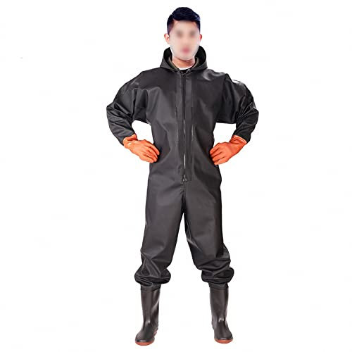 MAOTN wasserdichte ganzkörperkleidung aus verdicktem Gummi für Herren, verschleißfeste Einteilige Wathose zum Angeln, atmungsaktiver, weicher regenoverall für teiche,Style13,43