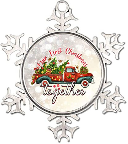 Our First Christmas Together Schneeflocke Ornaments 2022 First Christmas Married Married Hochzeit Deko Ornament Romantische Paare Geschenkideen für Paar verheiratete Weihnachtskugel