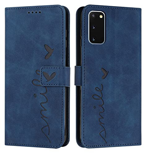 EATCYE Coque pour Samsung Galaxy S20, Étui Housse en Cuir PU Premium Samsung Galaxy S20, Magnetique Flip [Pochette de Portefeuille], Etui de Protection pour Samsung Galaxy S20 (Bleu)