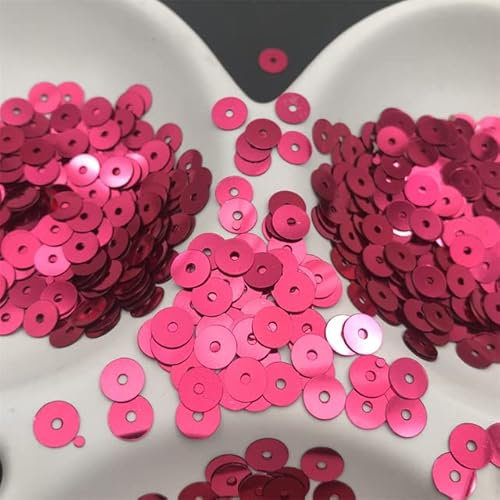 10g Silver-Base 3mm 4mm 5mm 6mm 8mm Flat Round Sequins Glitter Paillettes for Clothes,Shoes Handmade Accessory-Wine Red,8mm 400pcs10g