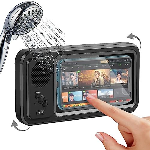 Soporte para TeléFono Ducha con Altavoz InaláMbrico Bluetooth │para BañO BañEra Cocina Espejo De Pared │Impermeable 480 RotacióN Visible Soporte para TeléFono De Ducha Altavoces De Montaje En Caja (C