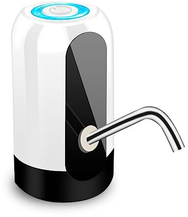 BARAC Dispensador de Agua Electrico, Grifo, Botella, Bomba. Automático Dosificador, Garrafa, para Agua Embotellada, Carga vía USB (Blanco)