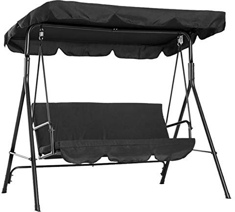 Otufan Swing Chair Canopy, Double Seat Swing Shade 210d Waterproof Silver Coated Umbrella Cloth Fit for Courtyard Garden Beach(#3)