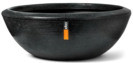 Capi Europe - Schale niedrig Arc Granite - 61x25 - Schwarz - Öffnung Ø53 - Blumentopf für den Innen- und Außeneinsatz - NBLS8081