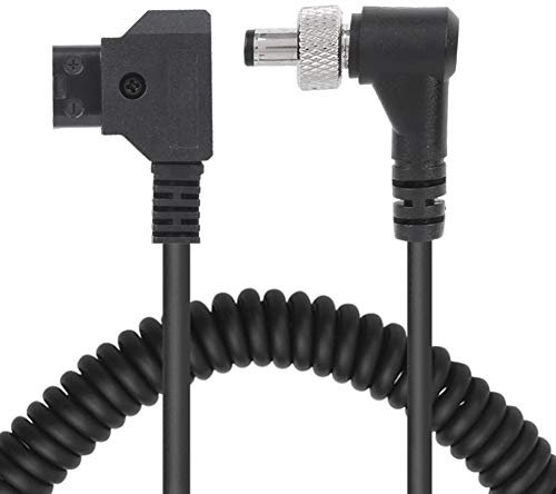 D-TAP-Stecker an DC-Anschluss, DC--Versorgungskabel mit Schloss, Schwarzes Federstromkabel aus Kunststoff