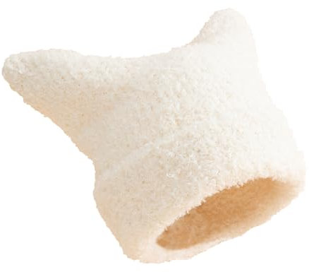 Vegove Fuzzy Cat Ear Knitted Beanie Hats, Fluffy Winter Slouchy Crochet Hat Funny Plush Kitty Ears Cap for Girls Women, Weiss/opulenter Garten, Medium