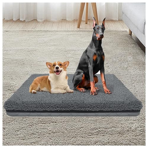 Hundekissen Mittelgroße Hunde, mit Eierförmiger Kistenschaum Hundekissen, rutschfeste Unterseite, Bezug Abnehmbar Waschbar Hundebett Memory Foam,style1-L(36×27×3in)