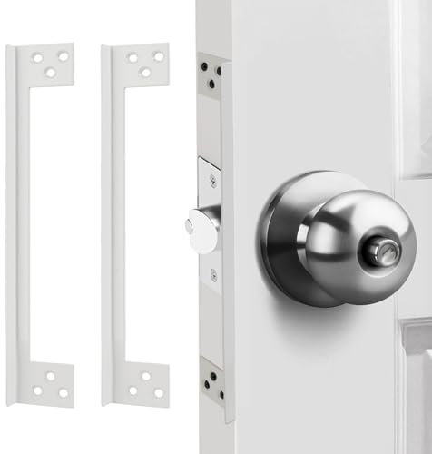 MOSECYOU Outswing Door Latch Guard Plates, Latch Shield, Protector Cover to Block Access to The Door Lock/Deadbolt Latch (7 in. - 2pack)