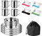 Camping Cutlery Set, 4 Person Stainless Steel Camping Mess Kit Including Plates Bowls Cups Spoons Forks Knifes in Mesh Bags, Easy to Carry for Backpacking, Camping, Hiking and Picnics