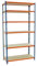 PROREGAL Schwerlastregal Giant MULI | HxBxT 250x100x30cm | 6 Fachböden | Fachlast 150kg | Blau-Orange | Lagerregal Werkstattregal Metallregal Fachbodenregal Steckregal