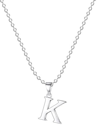 Damen Halskette mit Buchstaben Anhänger K Silber Initialien Kette Edelstahl Buchstabenketten Personalisiere Silber Y Kette für Frauen Mädche