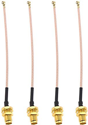 YINETTECH 4 Uds RF U.FL IPX Mini PCI A SMA Hembra 4 Pulgadas 10cm Cable de Antena Pigtail RG-178 Coaxial de Baja Pérdida