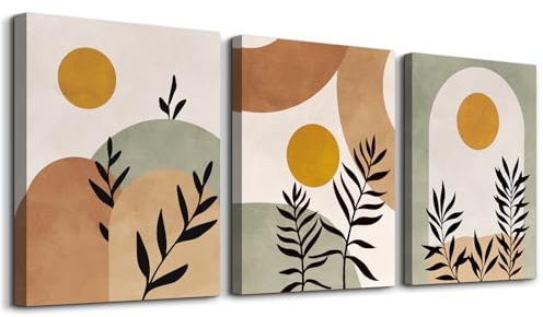 hyidecorart Cuadros Boho Decoración Salon Cuadro Sunshine Hoja Abstracta Bloque Geométrico Nórdico Simple Planta Moderna Decoracion Dormitorios Comedor Oficina Pasillo Cocina Y Baño