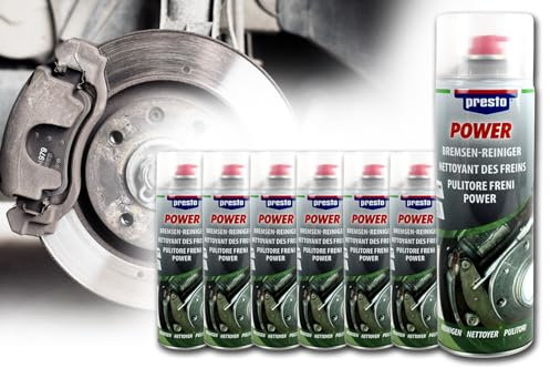 6 Power Bremsenreiniger Presto Teilereiniger Bremse Motor Kupplung Vergaser, entfernt Öl, Fett und Bremsstaub, 500ml