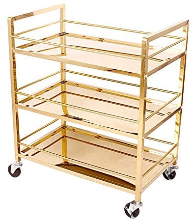 Industrieller Barwagen mit Rädern, Metallwagen, Servierwagen für Zuhause, Küche, Aufbewahrung
