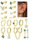 Morfetto 18 Stück Helix Piercings Chirurgenstahl für Damen - Medizinische Ohrstecker Ohrringe Hängend Gold Silber Conch Tragus Piercing Ohr Schmuck Gold-Grün CZ