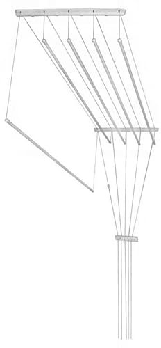 BirnePower Deckenwäschetrockner Wandtrockner Deckentrockner Wäsche Trockner Traglast bis 10kg Wäscheständer mit 5 Stangen Breite 100 cm