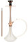 Chicha EL-BADIA® C7 V.2 – 53 cm – Grande Chicha Complète, Vase en Verre Épais, Diffuseur Réversible, Tuyau Silicone & Manche Métal, Foyer – Shisha Luxe Professionnelle (Rose Gold)