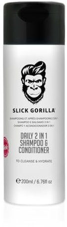 Slick Gorilla 2-in-1 Daily Shampoo & Conditioner – Infused with Natural Ingredients for Healthy, Fresh Hair – Cleans, Conditions, and Strengthens – 200ml / 6.76 fl oz – Perfect All-in-One Solution Hai
