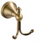 ZAMETTER Coat Hook Brass Antique Bath Robe Hook, Solid Brass Double Hooks Towel Rack, Vintage Bathroom Door Clothes Hanger